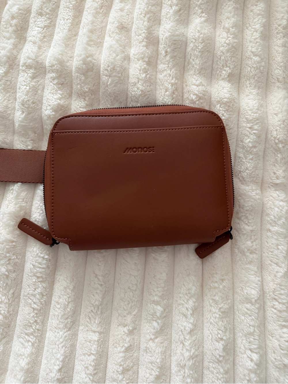 Monos Compact Chestnut Leather Crossbody Bag